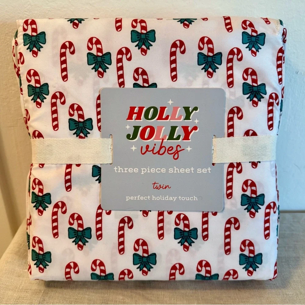 Candy Cane Twin Sheet Set. 🎄